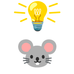 light bulb and mouse face