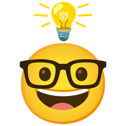 light bulb and nerd face