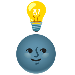 Light bulb and New moon face