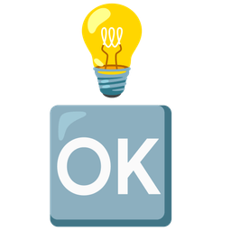 Light bulb and OK button