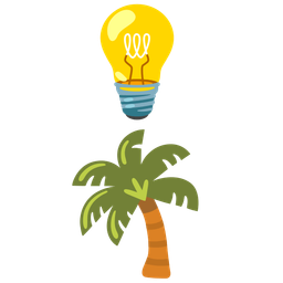 light bulb and palm tree