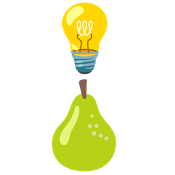 light bulb and pear