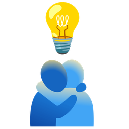 light bulb and people hugging