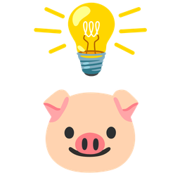 light bulb and pig face