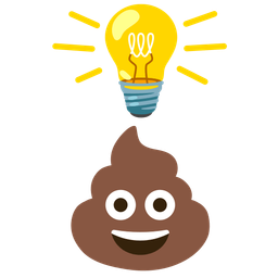 light bulb and pile of poo