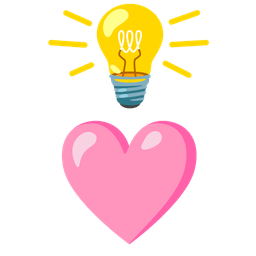 light bulb and pink heart