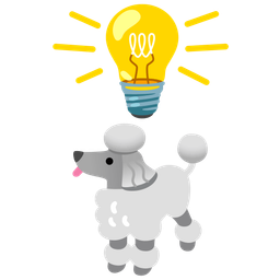 light bulb and poodle