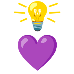 light bulb and purple heart