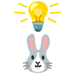 light bulb and rabbit face