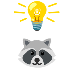 light bulb and raccoon