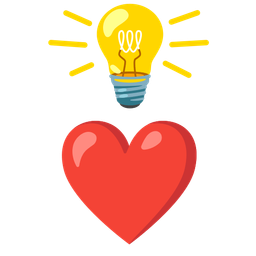 light bulb and red heart