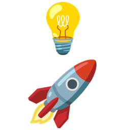 Light bulb and Rocket