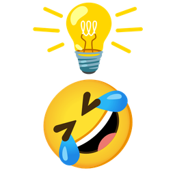 Light bulb and Rolling on the floor laughing