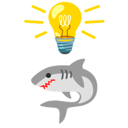 light bulb and shark