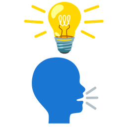 light bulb and speaking head