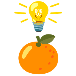 light bulb and tangerine