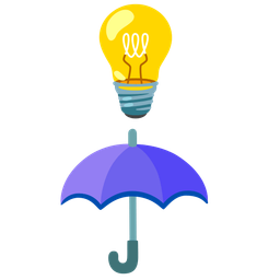 Light bulb and Umbrella