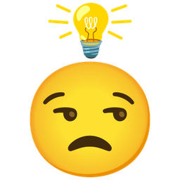light bulb and unamused face