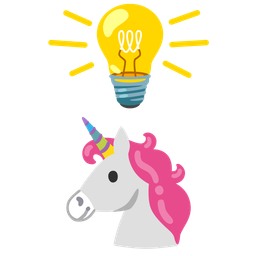 light bulb and unicorn