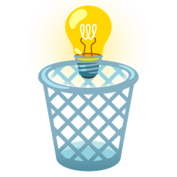 Light bulb and Wastebasket