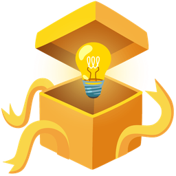 Light bulb and Wrapped gift