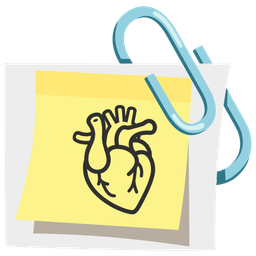linked paperclips and anatomical heart
