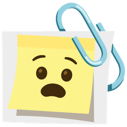 linked paperclips and anguished face