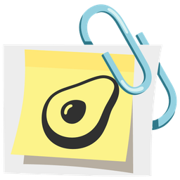 linked paperclips and avocado