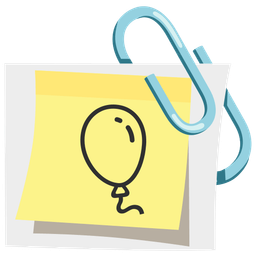 linked paperclips and balloon