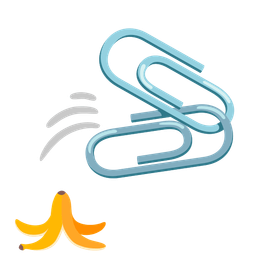 linked paperclips and banana