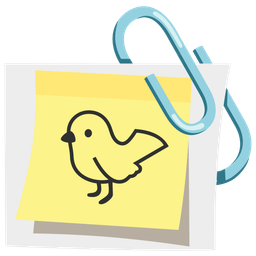 linked paperclips and bird