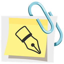 linked paperclips and black nib