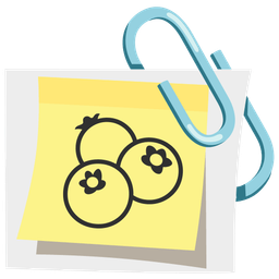 linked paperclips and blueberries