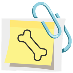 linked paperclips and bone