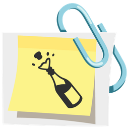 linked paperclips and bottle with popping cork