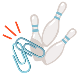 linked paperclips and bowling