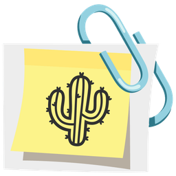 linked paperclips and cactus