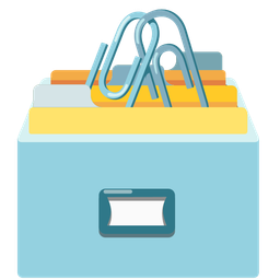linked paperclips and card file box