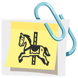 linked paperclips and carousel horse