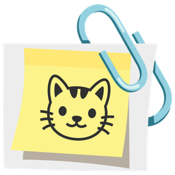 linked paperclips and cat face