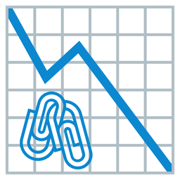linked paperclips and chart decreasing