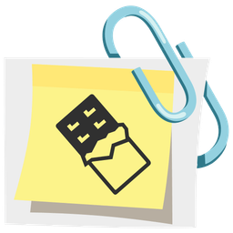 linked paperclips and chocolate bar