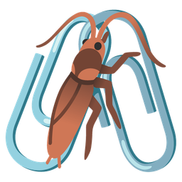 linked paperclips and cockroach