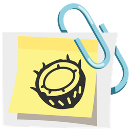 linked paperclips and coconut