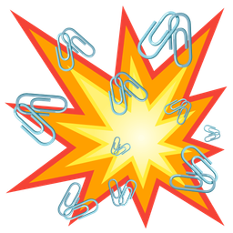 linked paperclips and collision