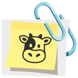 linked paperclips and cow face