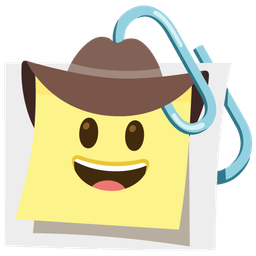 linked paperclips and cowboy hat face