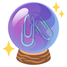 linked paperclips and crystal ball