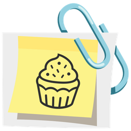 linked paperclips and cupcake