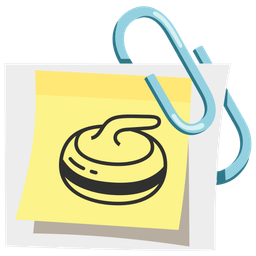 linked paperclips and curling stone